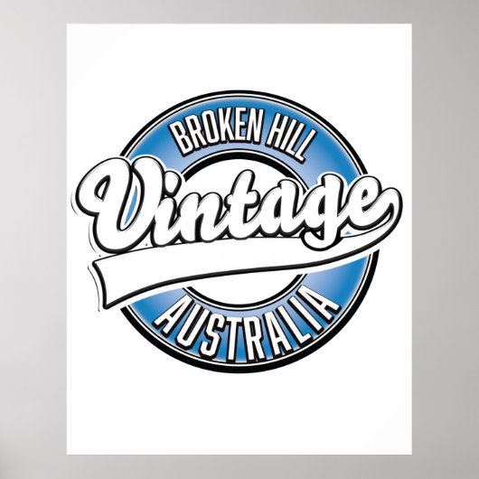 Poster Logo de style vintage Broken Hill australia. (Devant)