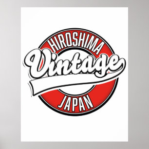 Poster logo de style vintage Hiroshima japon