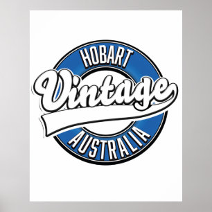 Poster Logo de style vintage Hobart Australie