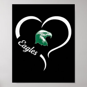 Poster Logo de Thatcher Eagles Slogan demi-coeur