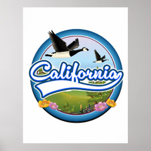 Poster Logo de vacances des oies de Californie
