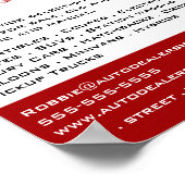 Poster Logo de voiture rouge, concessionnaire automobile  (Coin)