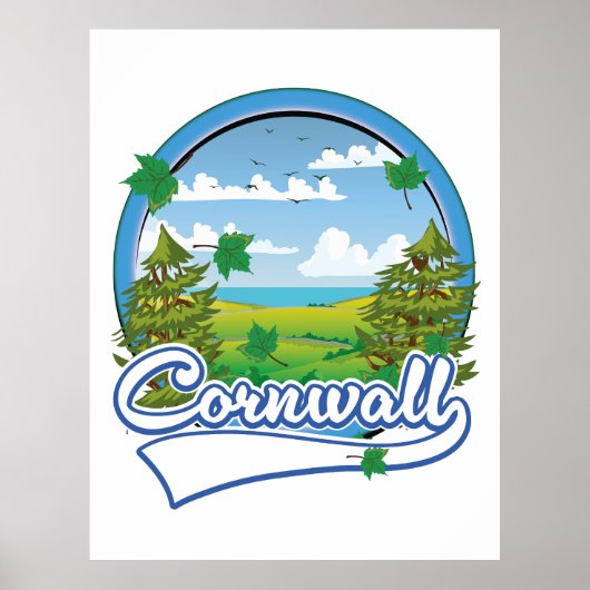 Poster Logo de voyage de Cornwall (Devant)