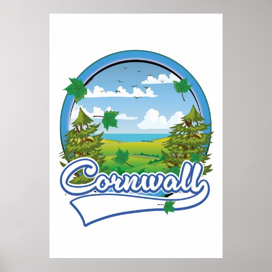 Poster Logo de voyage de Cornwall (Devant)