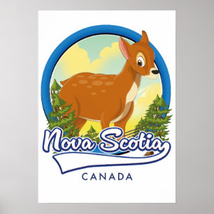 Poster Logo de voyage de la Nouvelle-Écosse Canada