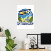Poster Logo de voyage du Delaware (Bureau à domicile)