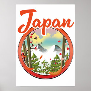 Poster logo de voyage du Japon