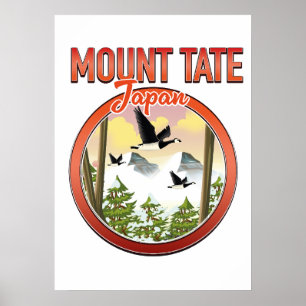 Poster Logo de voyage du Mont Tate Japon