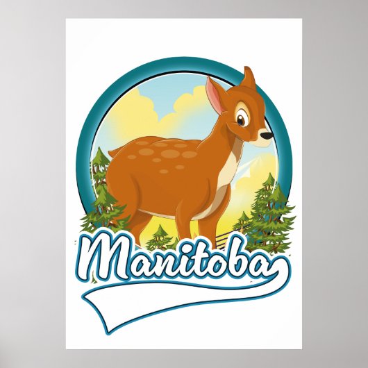 Poster logo de voyage Manitoba Canada (Devant)