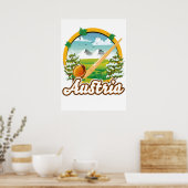 Poster Logo de voyage rétro Autriche (Cuisine)