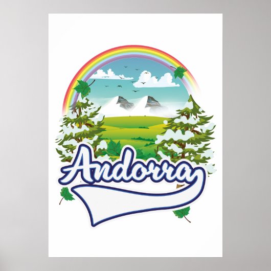 Poster logo de voyage rétro d'Andorre (Devant)