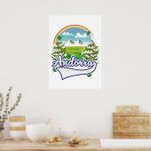 Poster logo de voyage rétro d'Andorre (Cuisine)