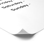 Poster Logo d'entreprise | Affichage des heures d'ouvertu (Coin)