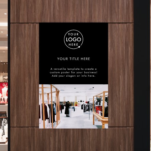 Poster Logo d'entreprise Black Professional Photo promoti