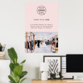 Poster Logo d'entreprise | Blush Pink Photo promotionnell (Bureau à domicile)