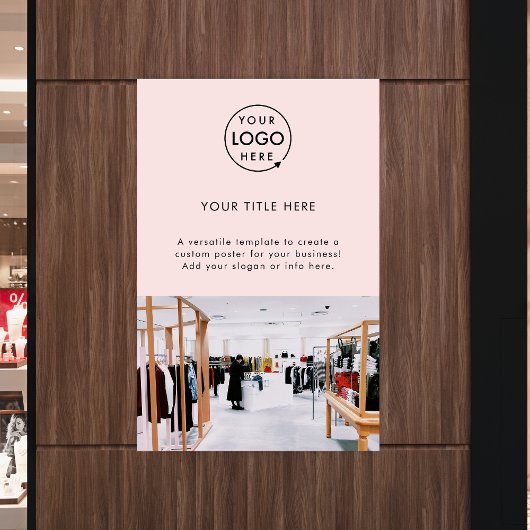 Poster Logo d'entreprise | Blush Pink Photo promotionnell