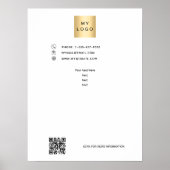 Poster Logo d'entreprise code qr texte personnalisé (Devant)