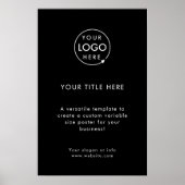 Poster Logo d'entreprise | Moderne Simple Noir Promotionn (Devant)