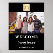 Poster Logo d'entreprise photo noir blanc accueil (Devant)