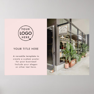 Poster Logo d'entreprise Photo promotionnelle rose pâle