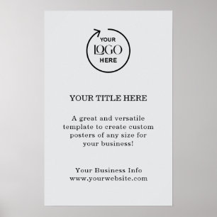 Poster Logo d'entreprise   Simple Moderne Minimaliste Gri