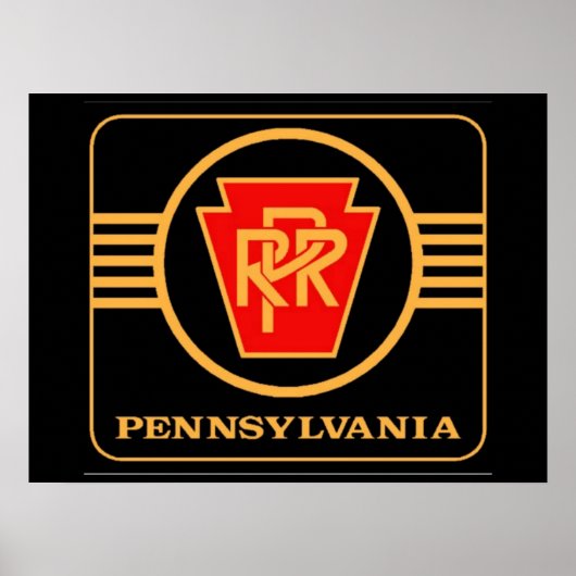 Poster Logo du chemin de fer de Pennsylvanie, noir et or (Devant)