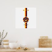 Poster Logo du drapeau de l'Allemagne Urban Chic 3 étoile (Cuisine)