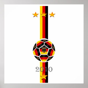 Poster Logo du drapeau de l'Allemagne Urban Chic 3 étoile