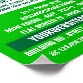 Poster Logo du lit vert, Logement de l'auberge Publicité (Coin)