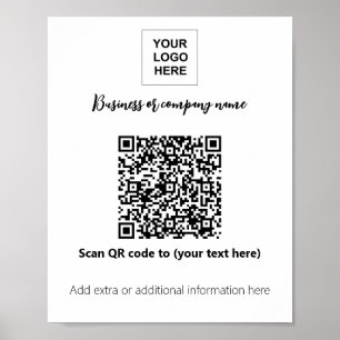 Poster Logo du modèle d'entreprise code qr
