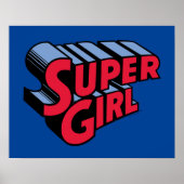 Poster Logo du nom empilé de la superfille rouge et bleue (Devant)