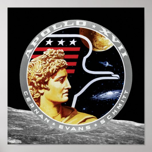 Poster Logo du patch de mission NASA Apollo 17 (Devant)