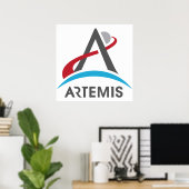 Poster Logo du programme NASA Artemis Mars 2024 Astronaut (Bureau à domicile)