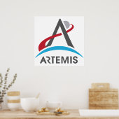 Poster Logo du programme NASA Artemis Mars 2024 Astronaut (Cuisine)