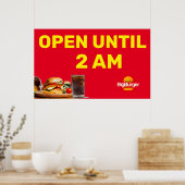 Poster Logo Du Restaurant Burger Personnaliser Ouvert Jus (Cuisine)