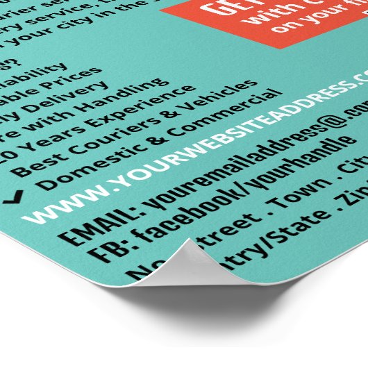 Poster Logo du service de messagerie, publicité du servic (Coin)