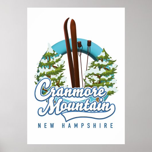 Poster Logo du ski du New Hampshire de Cranmore Mountain (Devant)