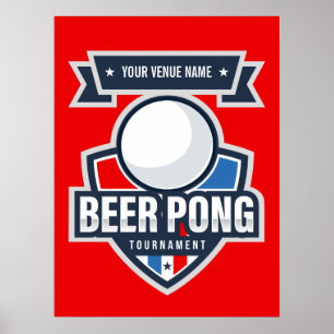 Poster Logo du tournoi de bière personnalisable