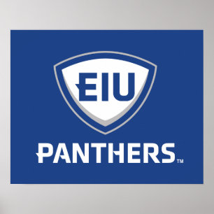 Poster Logo Eastern Illinois Panthers Shield & Wordmark