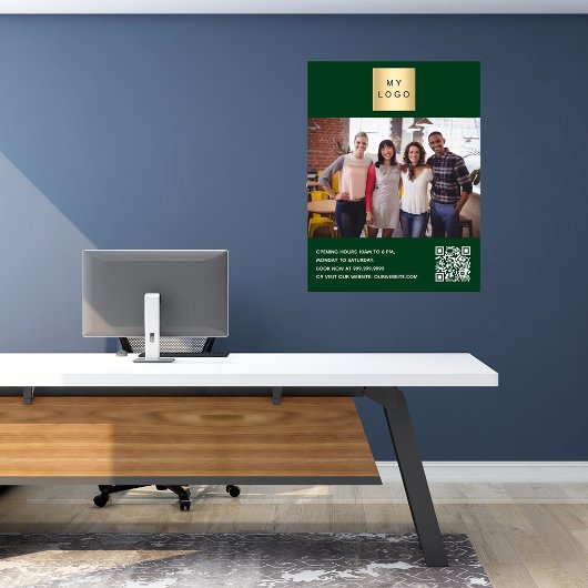 Poster logo Emerald vert entreprise photo bienvenue code