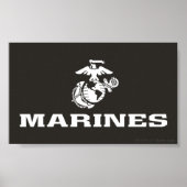 Poster Logo empilé USMC - Blanc (Devant)