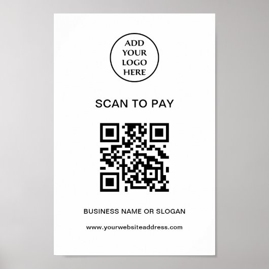 Poster Logo Entreprise Entreprise Ici Analyser Pour Payer (Devant)