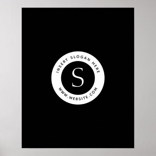 Poster Logo Entreprise Moderne Noir et Blanc (Devant)