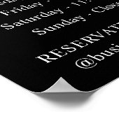 Poster LOGO et heures d'ouverture | Black | Symbole de l' (Coin)