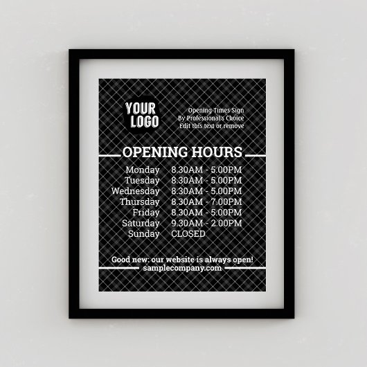 Poster Logo Et Texte Personnalisables Heures D'Ouverture