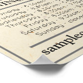 Poster Logo Et Texte Personnalisables Heures D'Ouverture  (Coin)