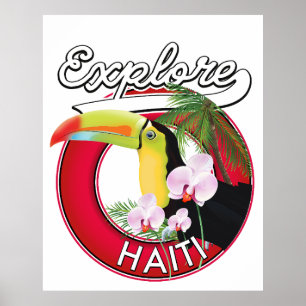 Poster Logo Explore Haïti patch de voyage.
