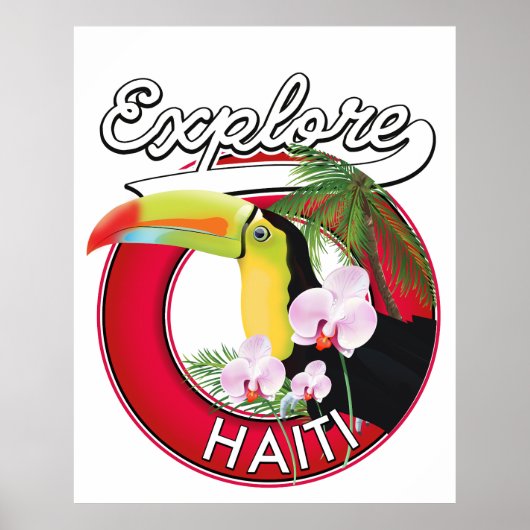 Poster Logo Explore Haïti patch de voyage. (Devant)