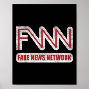 Poster Logo Fnn Fake News Network Drôle Blague Politique
