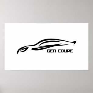 Poster Logo Genesis Coupe Black Silhouette